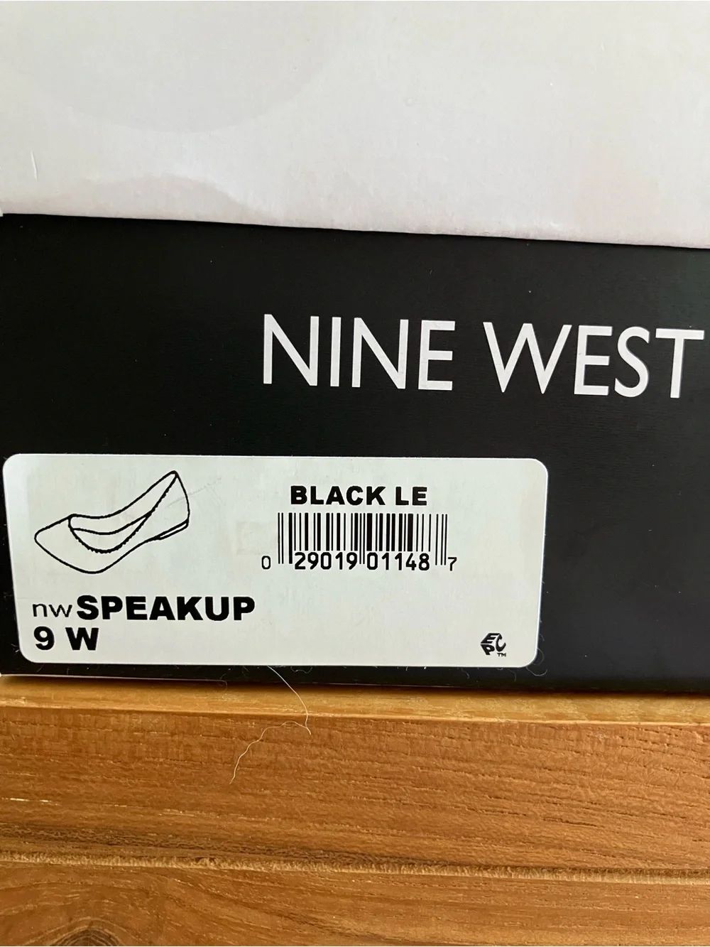 Nine West Black Pointed Toe Faux Leather Flats